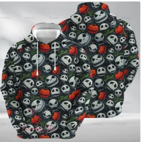 Halloween Jack Skellington 3D HOODIE HALLOWEEN GIFT CHRISTMAS GIFT