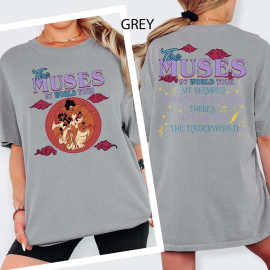 Disney Hercules Double Sided T-Shirt, Comfort Colors Vintage The Muses 97 World Tour Tee, Disney World 2025 Trip Shirt, Birthday Girl Gift