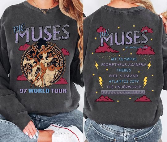 Two Sided The Muses World Tour Comfort Colors T-Shirt, Disney Hercules Tee, Disneyland Matching Outfits