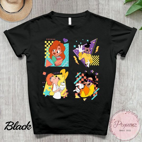 Retro 90s Vintage A Goofy Movie Characters Shirt, Goofy Max Roxanne Powerline Shirt, Matching Family Shirt, Magic Kingdom Shirts