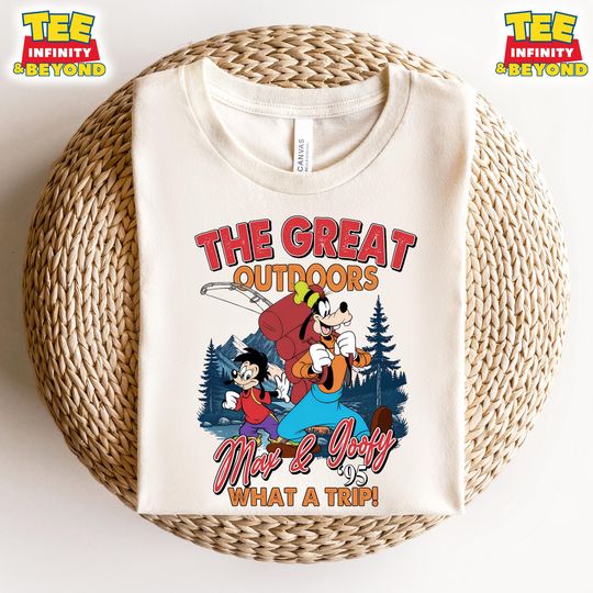 Retro Disney Max Goof & Goofy The Great Outdoors T-shirt, Disney A Goofy Movie Father's Day Gift Ideas, Dad and Son Tee, Disneyland Trip