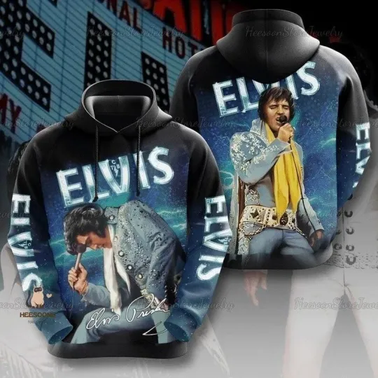 Elvis Presley 3D Hoodies Elvis Presley Aesthetic Hoodie Rock N Roll Hoodie Gift