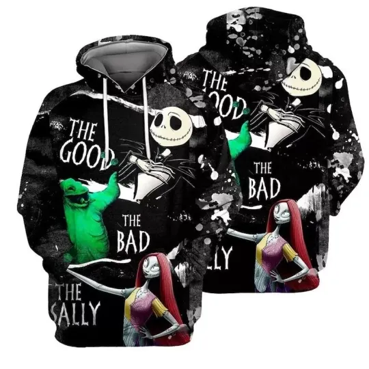 The Good The Bad The Sally Jack Oogie Boogie & Sally Halloween 3D HOODIE US Size