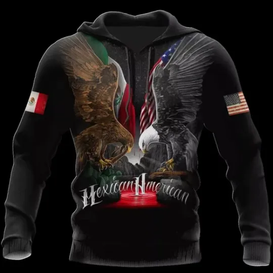NEW Black Mexican American 3D Hoodie US Size  Gift Best Price