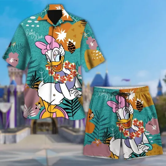 Daisy Duck Tropical Hawaiian Shirt and Shorts Set
