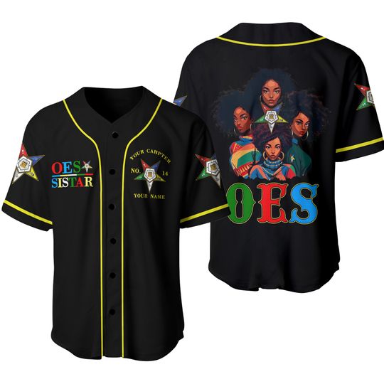 Custom Name OES Sistar Order Of The Eastern Star Baseball Jersey Shirt