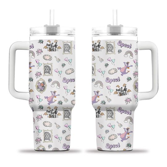 Epcot Figment One Little Spark Tumbler 40oz, Pastel Disney Mug with Handle, Rainbow Cute Cup, Disney Tumbler 40oz, Tumbler 40oz Gift