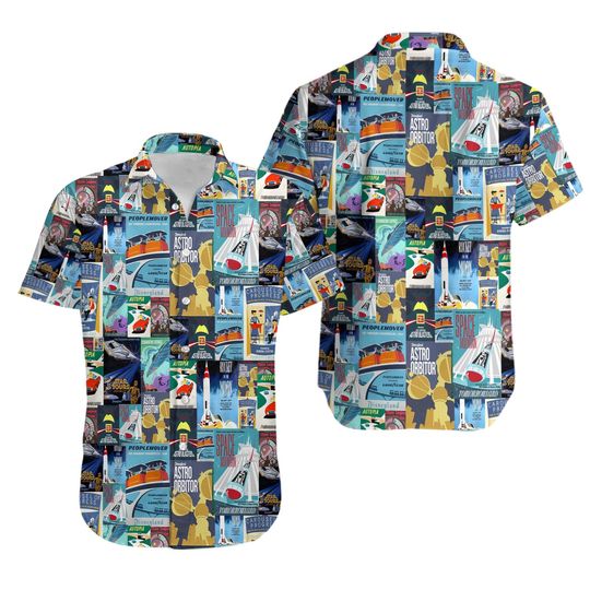 Tomorrowland Theme Park Inspired Disney Hawaiian Shirt