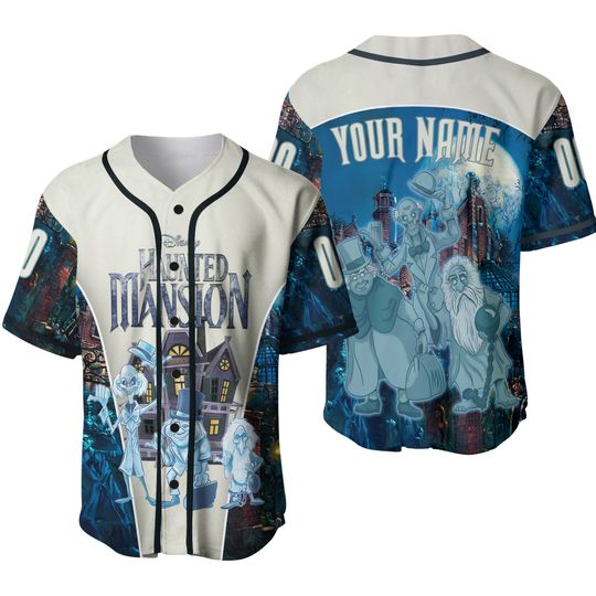 Custom Haunted Mansion Baseball Jersey, Haunted Mansion Jersey Team, Halloween Baseball Jersey Shirt, Horror Party Shirt