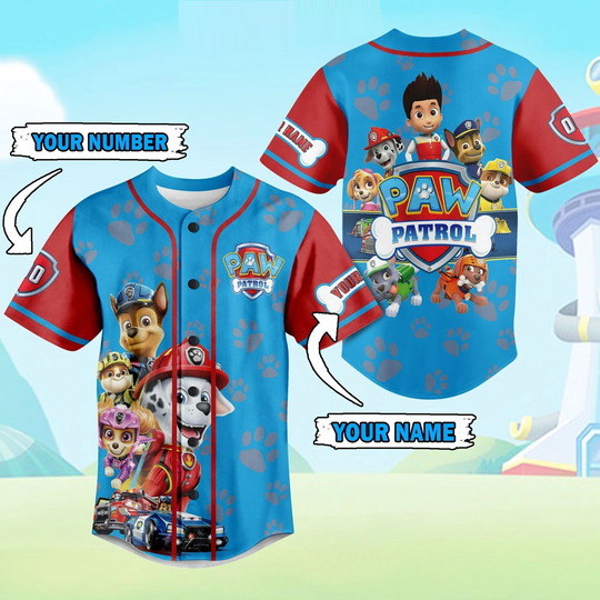 Personalized Paw Patrol Baseball Jersey