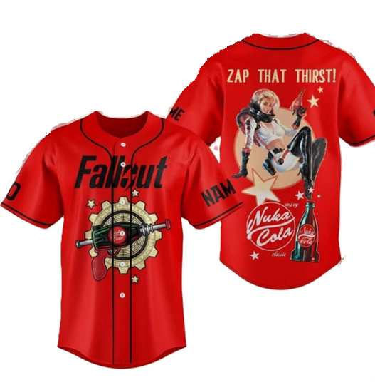 Nuka Cola Zap That Thirst Baseball Jersey
