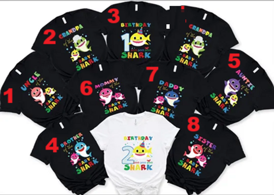 Custom Family Baby Shark Birthday Shirts, Baby Shark Matching Shirts, Shark Do Do Do Shirt, Personalized Birthday Shirt, Family Shark Shirt