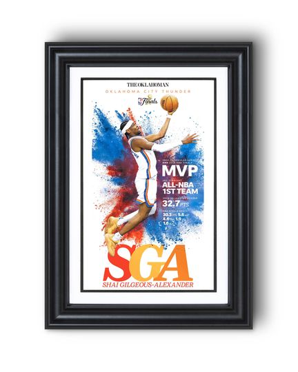 2025 OKC Thunder Shai Gilgeous-Alexander NBA Championship Edition Unframed Poster