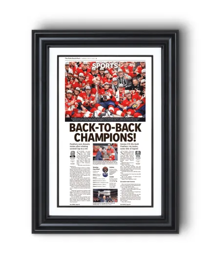 2025 Florida Panthers Stanley Cup "Back-to-Back Champions!" Front Page Newspaper Style