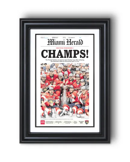 2025 Florida Panthers Stanley Cup "Champs" Front Page Newspaper Style