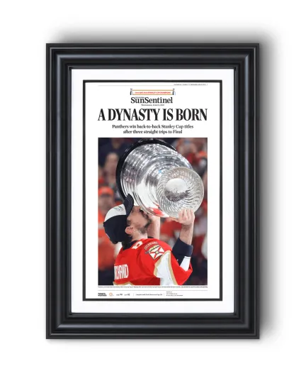 2025 Florida Panthers Stanley Cup Champions "A DYNASTY IS BORN!" UnFramed Newspaper Style