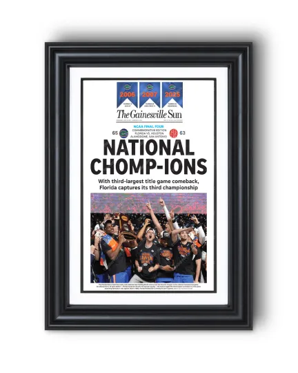 2025 Florida Gators NCAA Basketball 'NATIONAL CHOMPIONS! UnFramed Newspaper Style