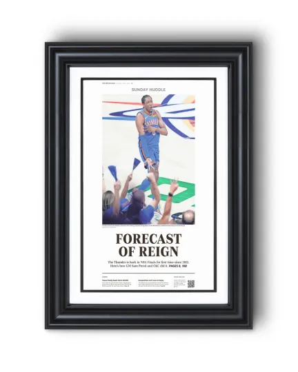 2025 Oklahoma City Thunder Western Conference Win Poster - Forecast of Rain Unframed