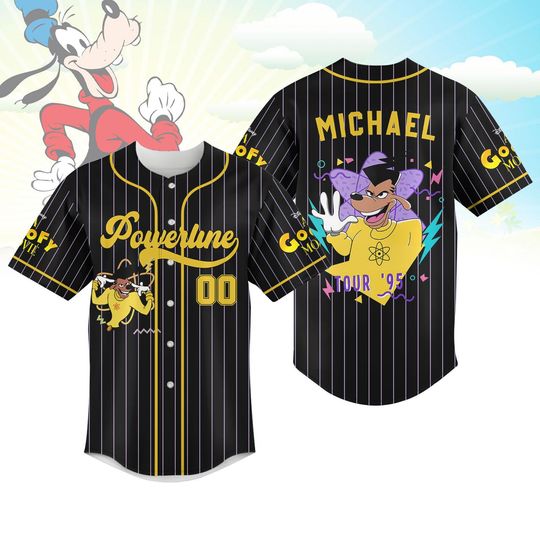 Custom Powerline Baseball Jersey - A Goofy Movie Shirt - Stand Out World Tour 95 - Disney World & Disneyland Shirt