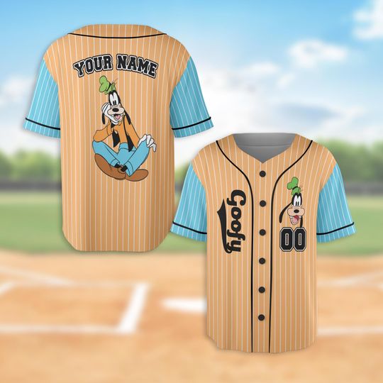 Custom Disney Goofy Dog Baseball Jersey for Kids