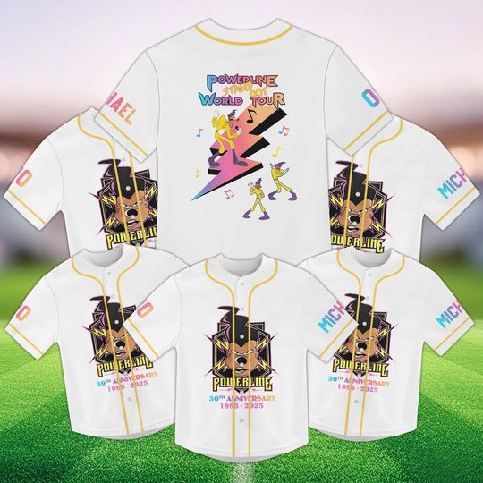 Powerline Goofy Baseball Jersey - A Goofy Movie 30th Anniversary