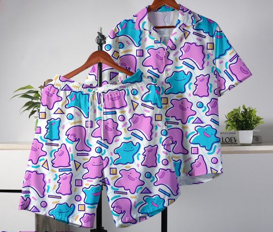 Ditto Hawaiian Shirt Tropical Hawaii Set Hawaii Button Up Shirt Summer Hawaiian Short Ditto Shirt Gifts