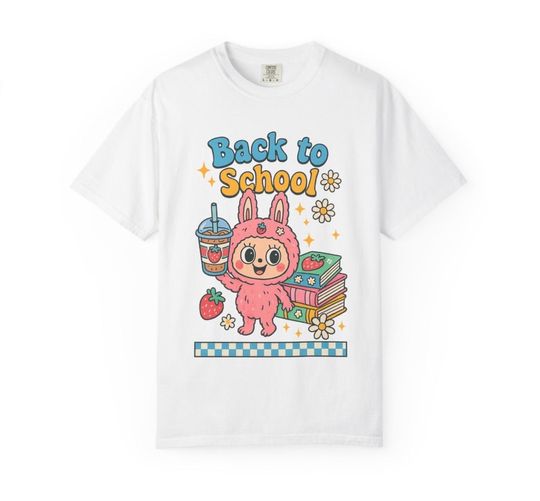 Discover Strawberry Bunny Back to School T-Shirt with Iced Coffee Design