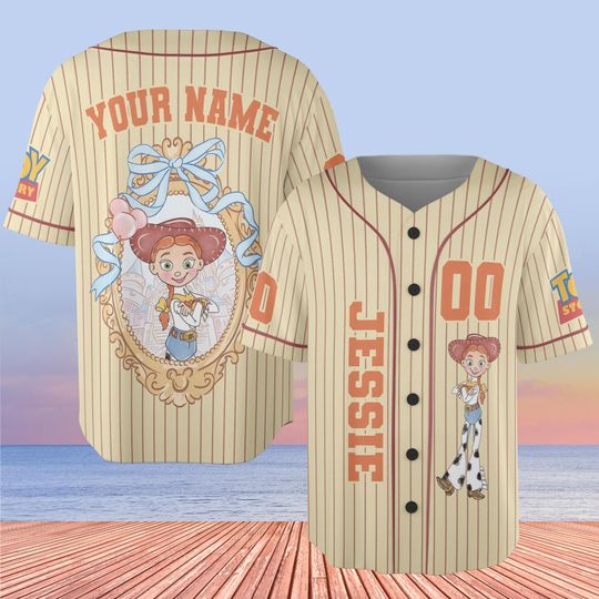 Discover Custom Toy Story Jessie Coquette Bow Baseball Jersey, Toy Story Baseball Jersey, Disney Jersey, Gift For Baseball, Birthday Gift