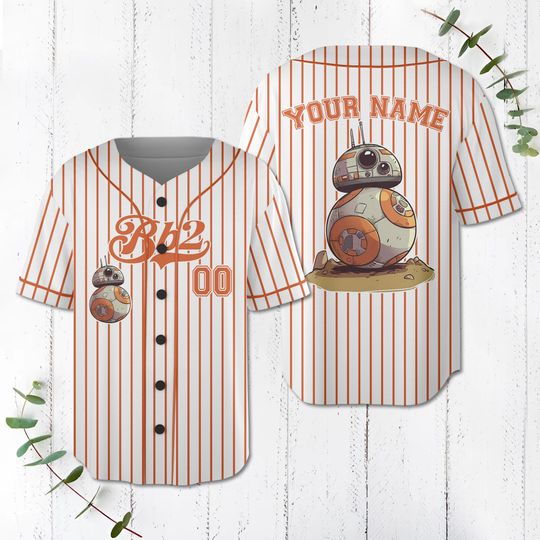 Custom Star Wars BB2 Baseball Jersey, Disney BB2 Baseball Jersey, Gift for Kids, Disney Jersey, Gift For Baseball, Star Wars Characters
