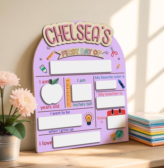 Custom First Day Of School Board, Custom Back To School Sign With Name, First Day Of School Sign, Wooden School Sign, 1st Day Of School Sign