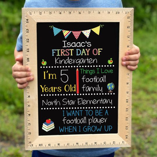 First Day of School Sign, First Day of Kindergarten Sign, 1st Day of Preschool, Back to School Chalkboard, Reusable School Sign, 1st Day