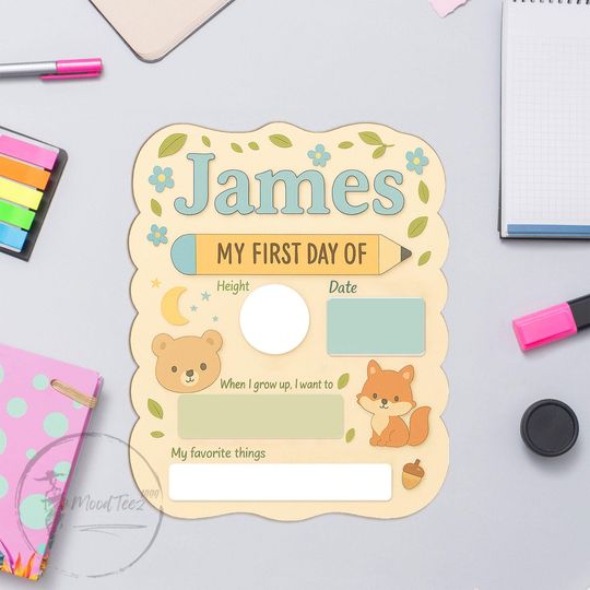 Personalized Acrylic First Day of School Sign - Kindergarten & 1st Grade Back to School Board