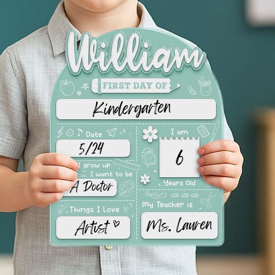 Customized Acrylic First Day of School Sign, Last Day of School Sign, Back to School Photo Board