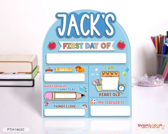 Customized First And Last Day School Sign, Back to School Sign For Boys,  Kindergarten 1st Day of School Sign, First Day School Acrylic Sign