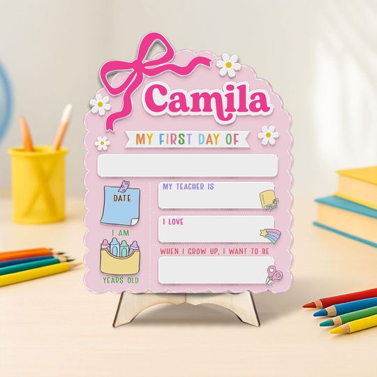 Customized First and Last Day of School Acrylic Signs, Back to School Boards for Kindergarten and Beyond