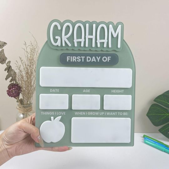 Personalized Acrylic First Day of School Sign - Custom Back to School Board, Interchangeable First & Last Day School Board