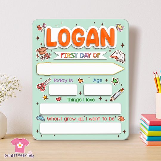 Personalized First Day School Sign, Back to School Sign, Kindergarten 1st Day of School Sign, First And Last Day School Acrylic School Board