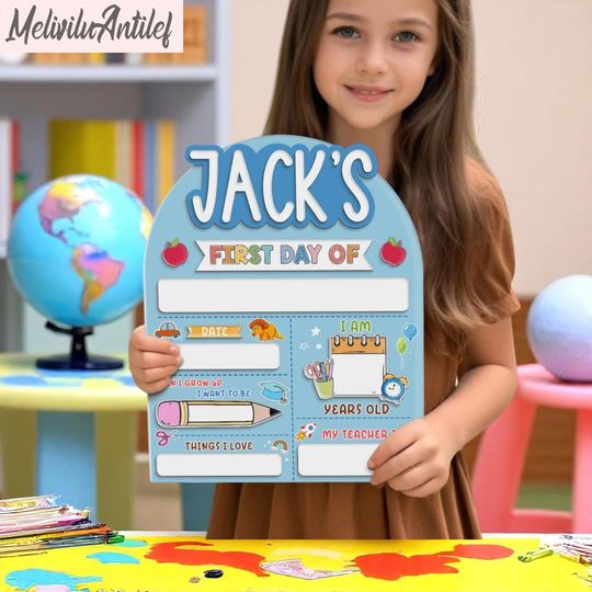 Custom First & Last Day of School Acrylic Sign  Back to School Sign for Boys, Kindergarten 1st Day Photo Prop