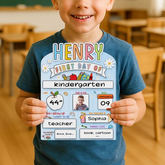 Custom Acrylic First Day of School Sign,Personalized Back to School Sign,Reusable School Sign,Kindergarten 1stDay of School Sign,Last Day of