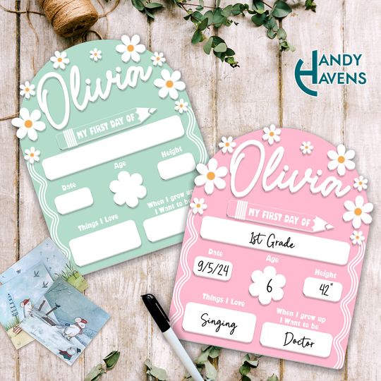 Customized Back to School Sign, First Day of School Sign, Last Day of School Sign, Back to School Photo, Custom Kids School Board Sign Gifts