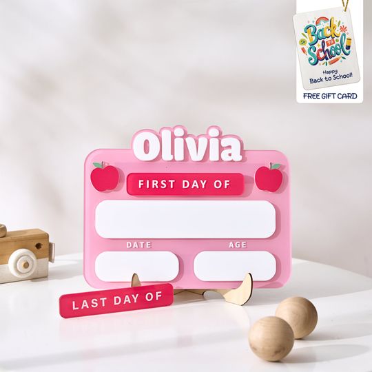 Personalized Acrylic First Day of School Sign - Kindergarten Back to School Sign