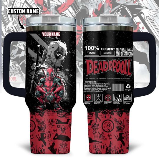 Custom Deadpool And Wolverine Tumbler Cup, Deadpool 40oz Tumbler, Superhero Insulated Tumbler, Magic Kingdom Stainless Steel Tumbler