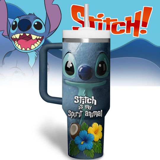 Stitch Movie Tumbler 40 oz, Lilo And Stitch Tumbler, Disney Insulated Tumbler, Stitch Is My Spirit Animal Tumbler, Stitch Lover Gift