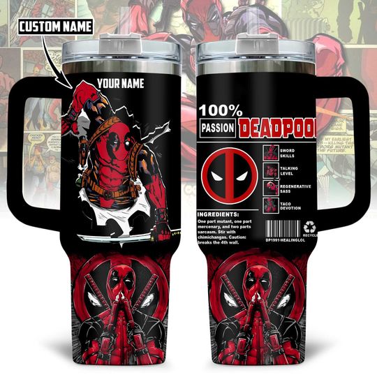 Custom Deadpool Tumbler 40Oz, Superhero Tumbler Cup, Movie Coffee Tumbler, Deadpool And Wolverine Tumbler, Deadpool Insulated Tumbler