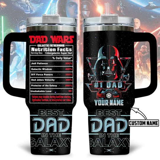 Custom Darth Vader Tumbler 40Oz, Dad Wars Tumbler, Star Wars Tumbler Cup, Best Dad In The Galaxy Tumbler, Father's Day Gift For Dad