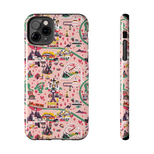 Disneyland Map Inspired iPhone Case - Magic Kingdom Theme Park Art