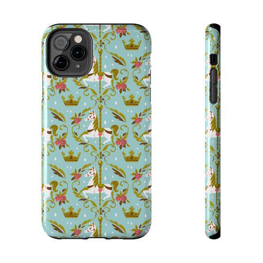 Carousel Ride iPhone Case - Disneyland Inspired Fan Art - King Arthur and Mary Poppins Design