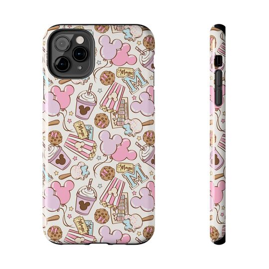 Pink Snacks Food Phone Case Gift Inspired Fan Art Disneyland Parks Gift Magic Kingdom World Ride Iphone Samsung Popcorn Ice Cream