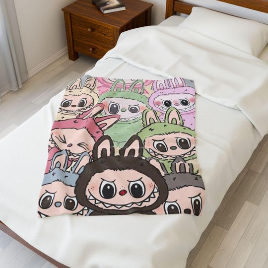 LABUBU Fleece Blanket, Kid Blanket, Back To School Gift