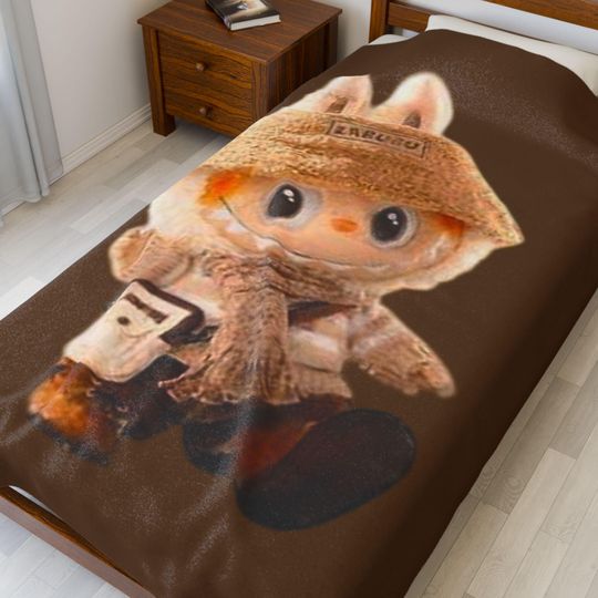 Labubu Fleece Blanket, Kid Blanket, Back To School Gift